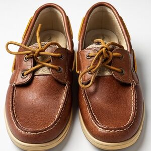 ⛵Sperry Top-Sider A/O 2-Eye Boat Shoes | Brown Leather & Knit Fabric  Women’s 8M